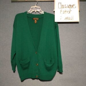 Classiques Entire teal 3 button men's cardigan size small